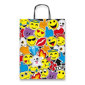 Papírenské zboží - Dárková taška Emoji různé rozměry 160 x 80 x 210 mm