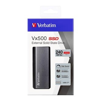 Papírenské zboží - Externí disk SSD Vx500 Verbatim USB 3.0 (3.2 Gen 1), 240GB, 47442 stříbrný