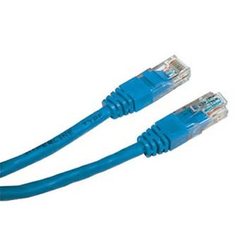 Papírenské zboží - UTP patchcord, Cat.6, RJ45 M-0.5m, nestíněný, modrý, economy