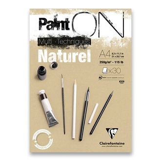 Papírenské zboží - Blok Clairefontaine Paint on Natural A4, 30 listů, 250 g