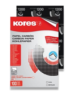 Papírenské zboží - Uhlový papír Kores Carbonet - černý 100 listů