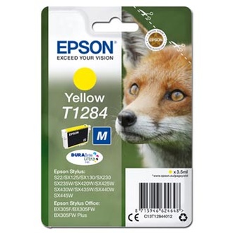Papírenské zboží - Epson originální ink C13T12844012, T1284, yellow, 3,5ml, Epson Stylus S22, SX125, 420W, 4
