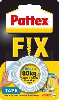 Papírenské zboží - Samolepicí páska "Pattex Fix 80 kg", modrá, oboustranná, 19 mm x 1,5 m, HENKEL