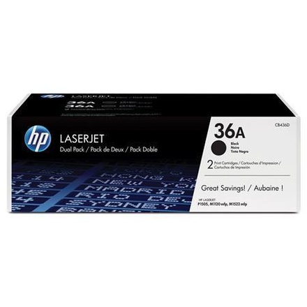 Papírenské zboží - Toner pro "LaserJet P1505, 1505n, M1522" tiskárny, HP "CB436AD" Černá, 2*2 tis.stran