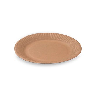 Papírenské zboží - Papírový talíř mělký hnědý průměr 18 cm, nepromastitelný [100 ks]
