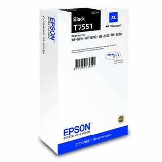 Papírenské zboží - Epson originální ink C13T755140, T7551, XL, black, 5000str., 100ml, 1ks, Epson WorkForce