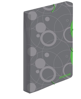 Papírenské zboží - Krabice PP s gumou A4 Duo Colori šedá-zelená