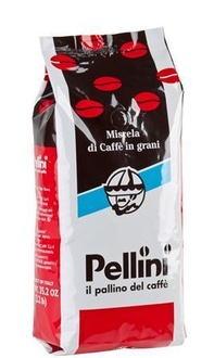 Papírenské zboží - Káva zrnková, pražená, vakuově balené, 1000 g, PELLINI "Break Rosso"