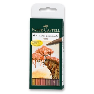 Papírenské zboží - Popisovač Faber-Castell Pitt Artist Pen Brush 6 ks, odstíny země