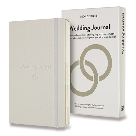Papírenské zboží - Zápisník Moleskine Passion Wedding Journal - tvrdé desky L, bílý