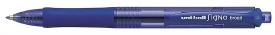 Papírenské zboží - Gélové pero "UM-152", modrá, 0,3mm, stláčací mechanizmus, UNI