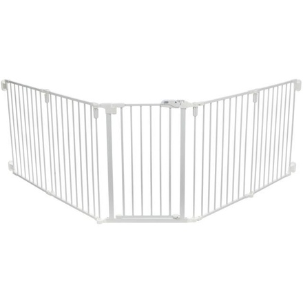 Papírenské zboží - Zábrana pro psy s dvířky, 5 dílů, 62.5-300 x 76.5 cm, lakovaný kov