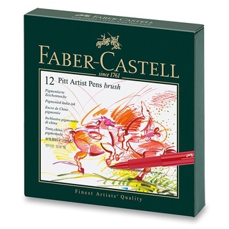 Papírenské zboží - Popisovač Faber-Castell 167146 Pitt Artist Pen Brush studio box, 12 ks