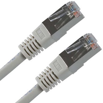 Papírenské zboží - FTP patchcord, Cat.5e, RJ45 M-0.5m, stíněný, šedý, economy