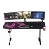 Papírenské zboží - ULTRADESK Herný stôl FRAG XXL PINK, 160 x 75 cm, 75 cm, držiak nápojov a slúchadiel, stojan BEAM, s celoplošnou XXL podložkou pod 