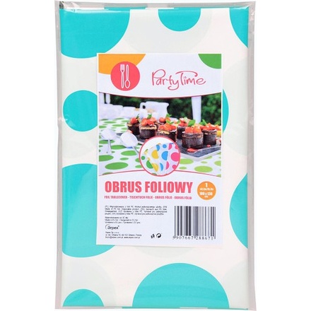 Papírenské zboží - Plastový ubrus s puntíky – tyrkysový [1 ks]