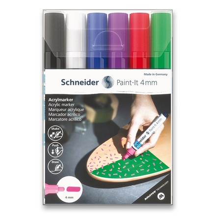 Papírenské zboží - Akrylový popisovač Schneider Paint-It 320 souprava V1, 6 barev