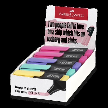 Papírenské zboží - Zvýrazňovače Faber-Castell Short TXTLNR Pastel B stojánek, 10 ks