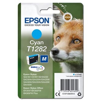 Papírenské zboží - Epson originální ink C13T12824012, T1282, cyan, 3,5ml, Epson Stylus S22, SX125, 420W, 425