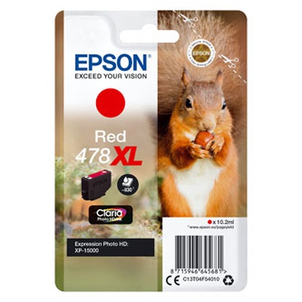 Papírenské zboží - Epson originální ink C13T04F54010, 478XL, red, 10.2ml, Epson XP-15000