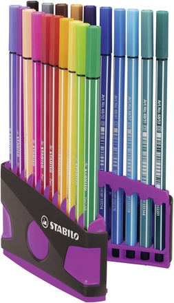 Papírenské zboží - Prémiový vláknový fix - STABILO Pen 68 - Colorparade - 20 ks deskset antracit/růžová
