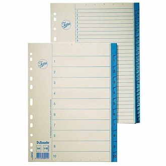 Papírenské zboží - Rejstříky , bílý, 1-12, A4, karton, ESSELTE