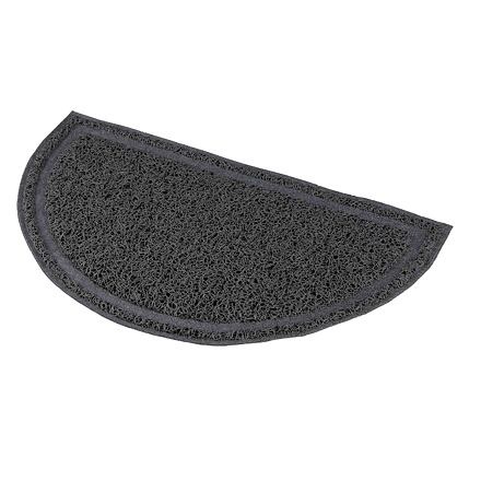 Papírenské zboží - Půlkruhová PVC předložka šedá k WC 41 x 25 cm 