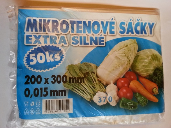 Papírenské zboží - Sáčky mikrotenové extra silné 20x30 cm [50 ks]