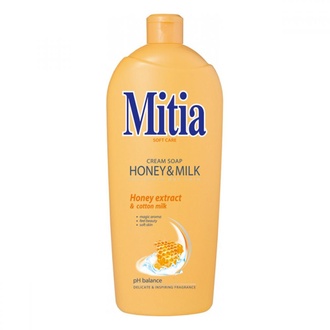 Papírenské zboží - Mitia Honey & Milk tekuté mýdlo s medovými extrakty náhradní náplň 1 l