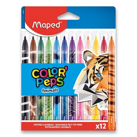 Papírenské zboží - Dětské fixy Maped Color'Peps Animals 12 barev