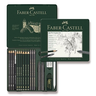 Papírenské zboží - Grafitová tužka Faber-Castell 112973 Pitt Graphite sada 19 kusů