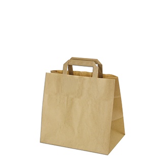 Papírenské zboží - Papírové tašky 26+17 x 25 cm hnědé [250 ks]