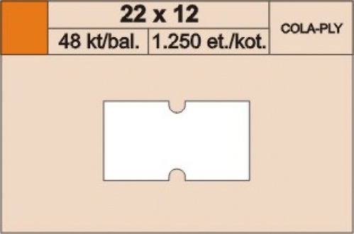 Papírenské zboží - Cenové etikety 22x12 cola ply červené