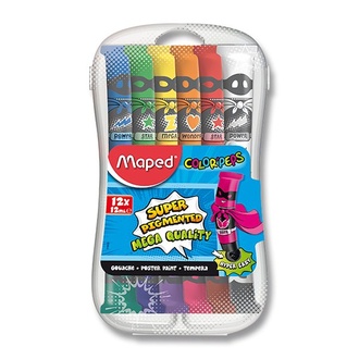 Papírenské zboží - Temperové barvy Maped Color’s Peps temperové b, 12 barev, 12 x 12 ml