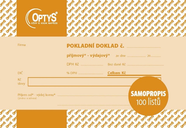 Papírenské zboží - Univerzální pokladní doklad A6, samopropisovací, 100 listů 1093