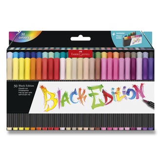 Papírenské zboží - Fixy Faber-Castell Black Edition Brush - stojánek, 50 barev