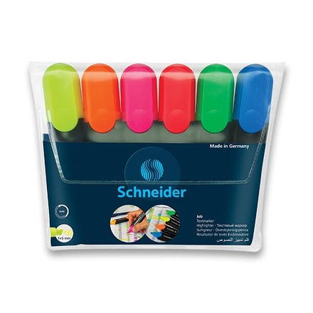 Papírenské zboží - Zvýrazňovač Schneider Job sada 6 barev