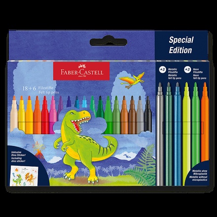 Papírenské zboží - Fixy Faber-Castell Dinosaurus 24 barev