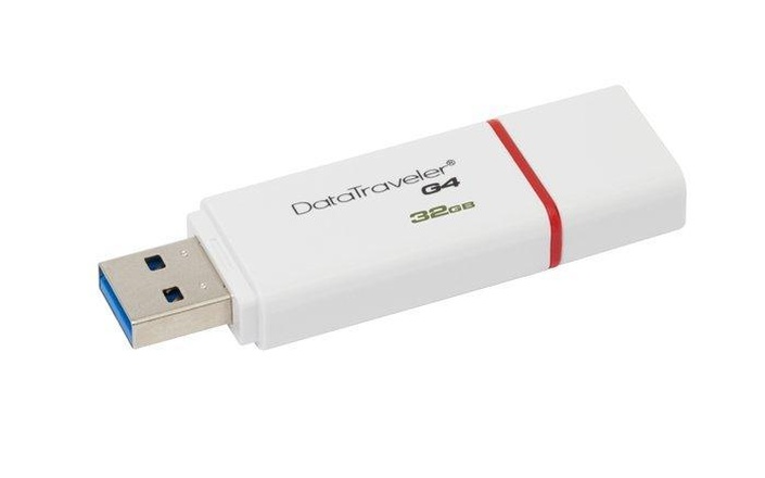 Papírenské zboží - USB flash disk "DTI G4", červená, 32GB, USB 3.0, KINGSTON