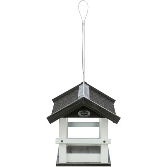 Papírenské zboží - NATURA venkovní krmítko závěsné, salaš, 36 × 25 × 25 cm, glazovaná borovice, černá/bílá