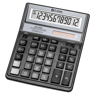 Papírenské zboží - Eleven kalkulačka SDC888XBK, černá, stolní, dvanáctimístná
