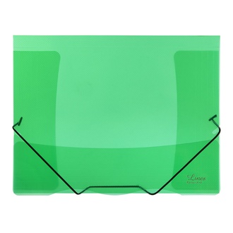 Papírenské zboží - Sloha s gumou průhledná Lines zelená