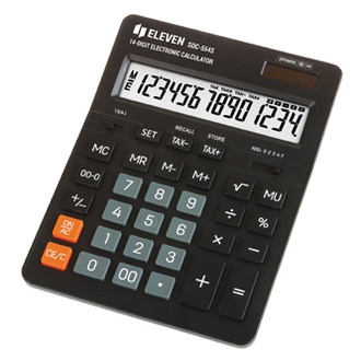 Papírenské zboží - Eleven kalkulačka SDC554S, černá, stolní, čtrnáctimístná, duální napáj, ení