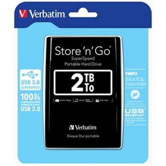 Papírenské zboží - Verbatim externí pevný disk, Store N Go, 2.5&quot;, USB 3.0 (3.2 Gen 1), 2TB, 53177, čern