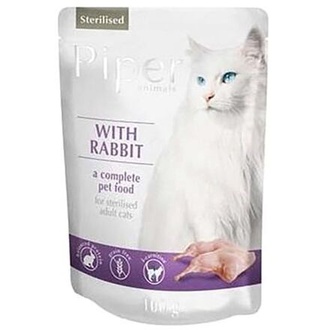 Papírenské zboží - PIPER CAT kapsička pro sterilizované kočky, s králíkem, 100g 