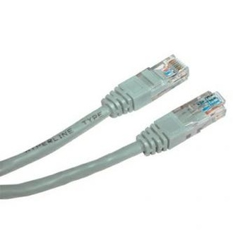 Papírenské zboží - UTP patchcord, Cat.5e, RJ45 M-5m, nestíněný, šedý, economy