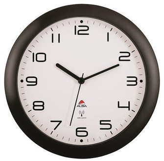 Papírenské zboží - Nástěnné hodiny "Hornewrc", radio-control, 30 cm, ALBA, černé