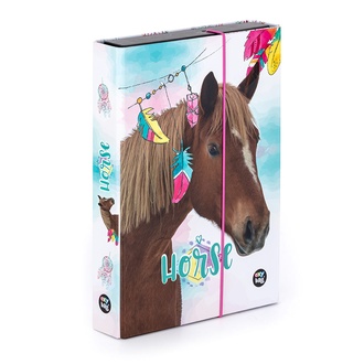 Papírenské zboží - Box na sešity A5 Jumbo kůň romantic