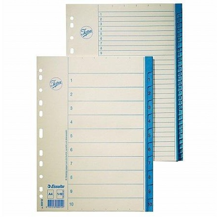 Papírenské zboží - Rejstříky , bílý, 1-12, A4, karton, ESSELTE