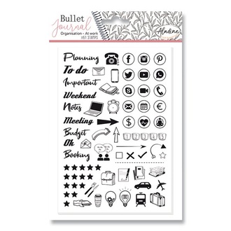 Papírenské zboží - Razítka Stampo Bullet Aladine Můj pracovní den, 61 ks
